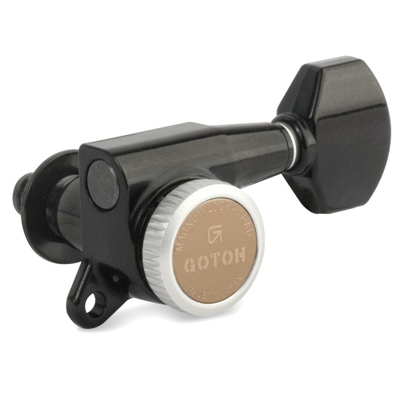Gotoh Magnum Lock-Trad 6-In-Line Guitar Tuners, Black - Image 2